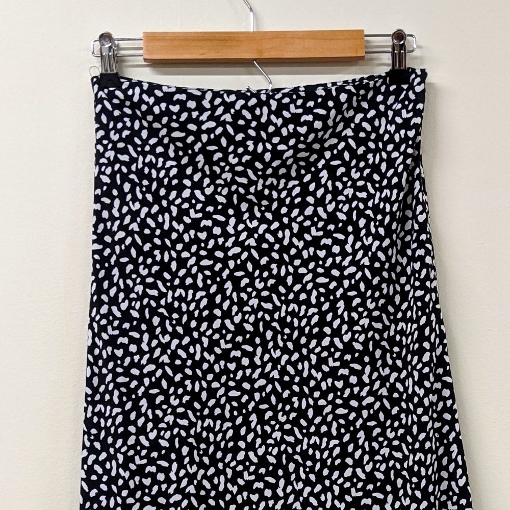 Cow Print Chiffon Midi Skirt (Size M)